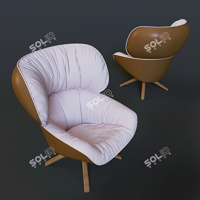 Sleek Armchair: Tabano 3D model image 2