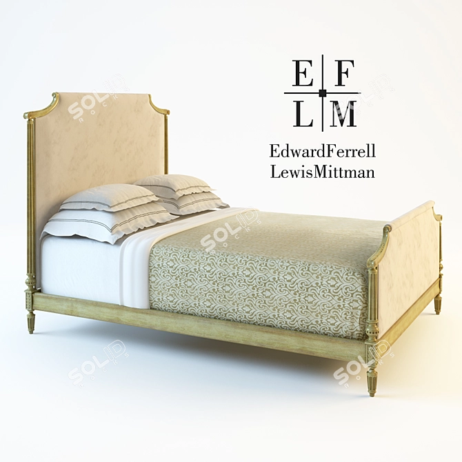 St. George Queen Bed: Elegant Maple Wood Design 3D model image 1