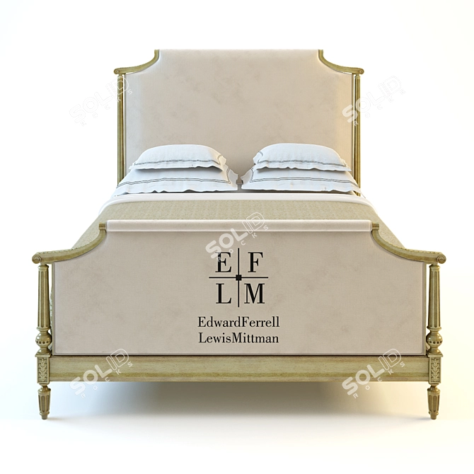 St. George Queen Bed: Elegant Maple Wood Design 3D model image 2