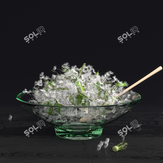 Organic Dandelion Salad: Healthy, GMO-Free & Delicious 3D model image 1