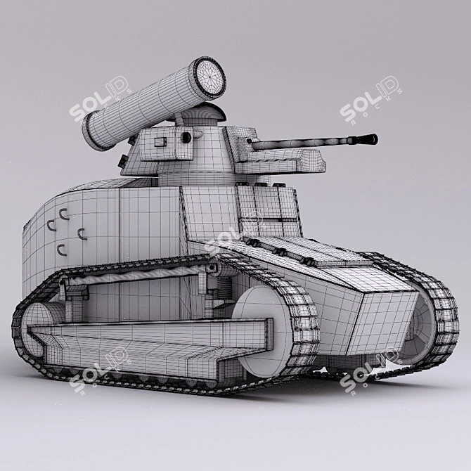 Renault FT17: Powerful Tank Beast 3D model image 2