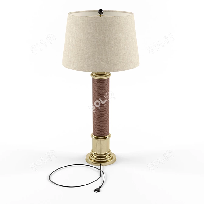 Frederick Cooper Leather Table Lamp 3D model image 1