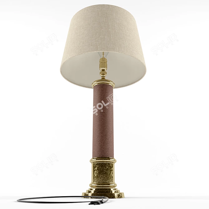 Frederick Cooper Leather Table Lamp 3D model image 2