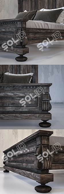 Classic Elegance: St. James Panel Bed 3D model image 2