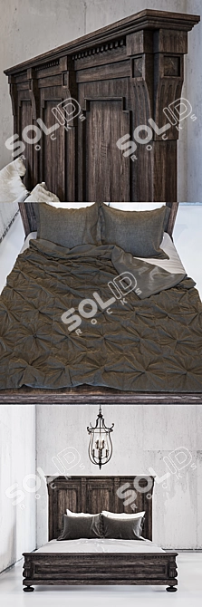 Classic Elegance: St. James Panel Bed 3D model image 3