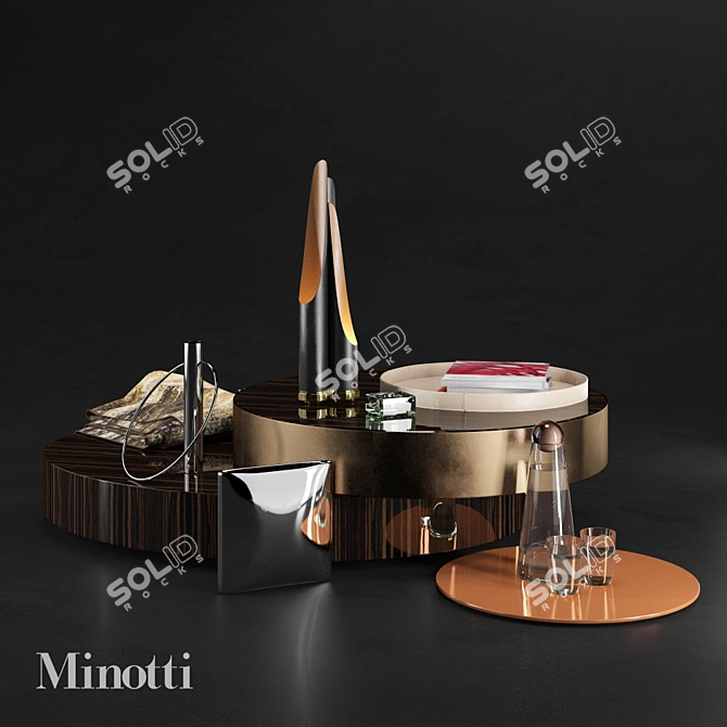 Elegant Minotti Decor Set 3D model image 1