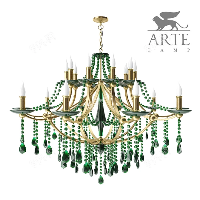 Elegant ARTE Chandelier 3D model image 1