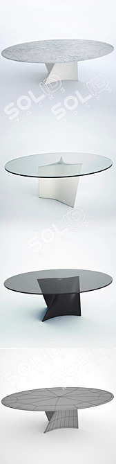 Modern Swivel Armchair Liza 2273 + Elica Table Set 3D model image 3
