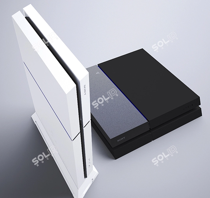Ultimate Gaming Experience: Sony PS4 (Black+White) 3D model image 1
