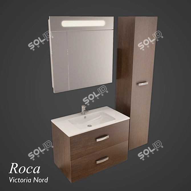 Roca Victoria Nord 80 Wenge Vanity 3D model image 1