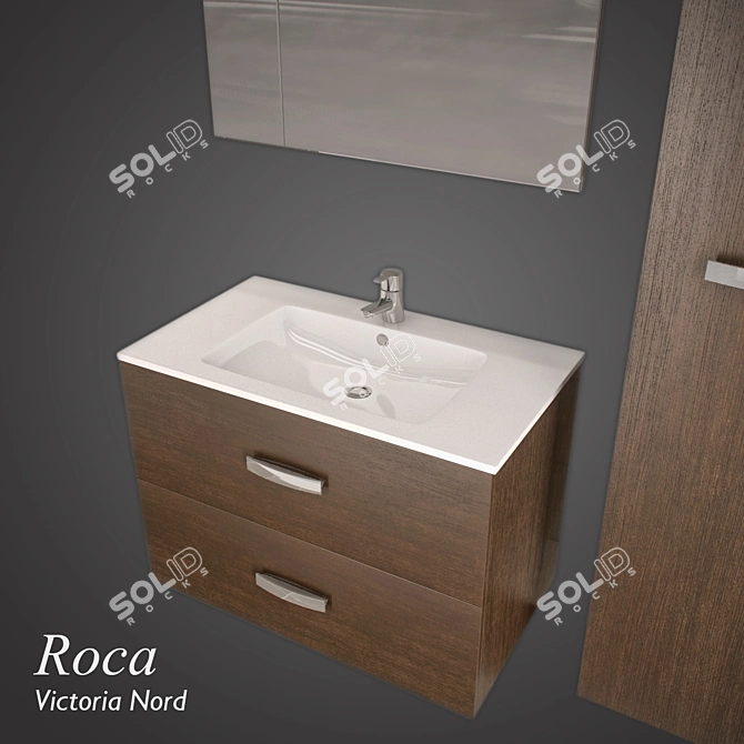 Roca Victoria Nord 80 Wenge Vanity 3D model image 2