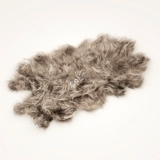 Luxury Tiger Fur Rug: Soft and Stylish 3D model image 2