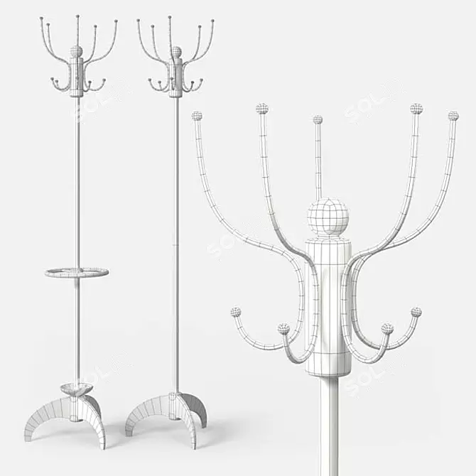 Sleek Hanger Stand 3D model image 3
