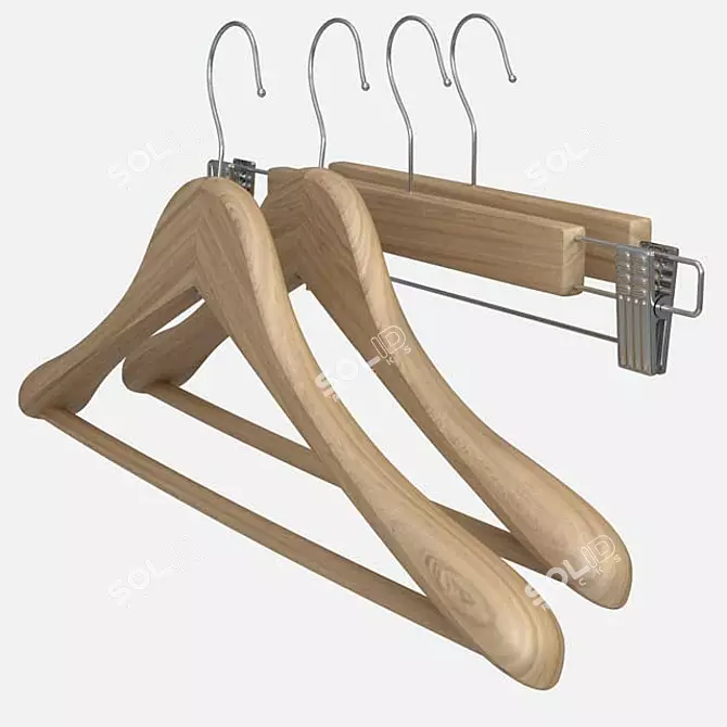 Sleek Hangers for Easy Organization 3D model image 1