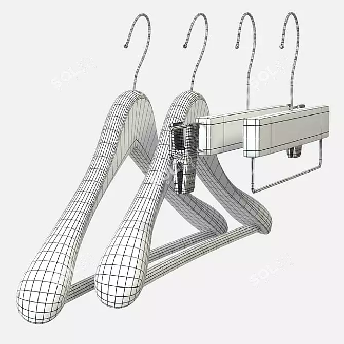 Sleek Hangers for Easy Organization 3D model image 3