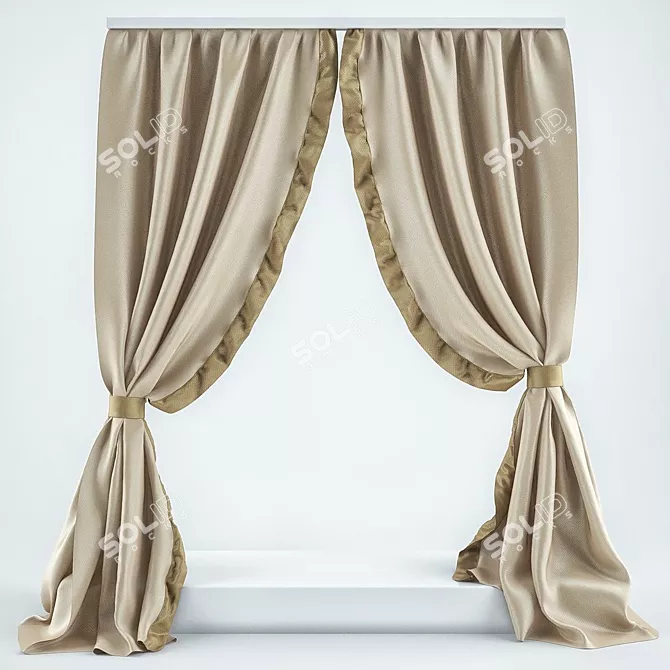 Cozy Dream Bed Curtain 3D model image 1