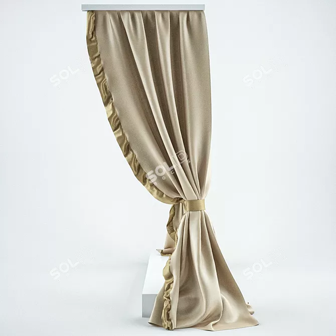 Cozy Dream Bed Curtain 3D model image 2