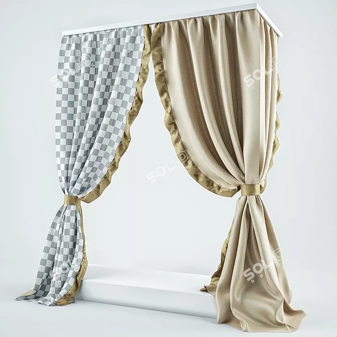 Cozy Dream Bed Curtain 3D model image 3