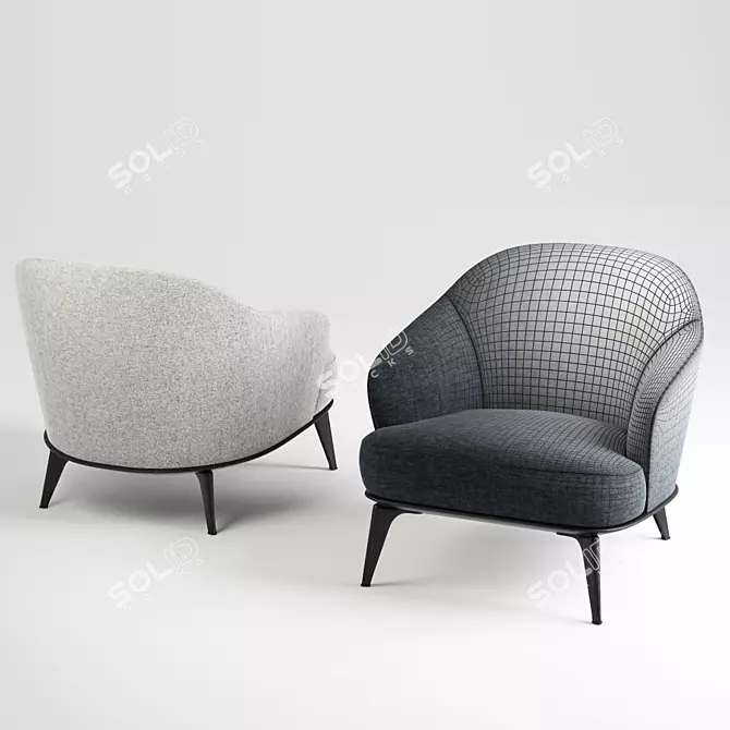 Elegant Minotti Leslie Sofa & Chair 3D model image 3