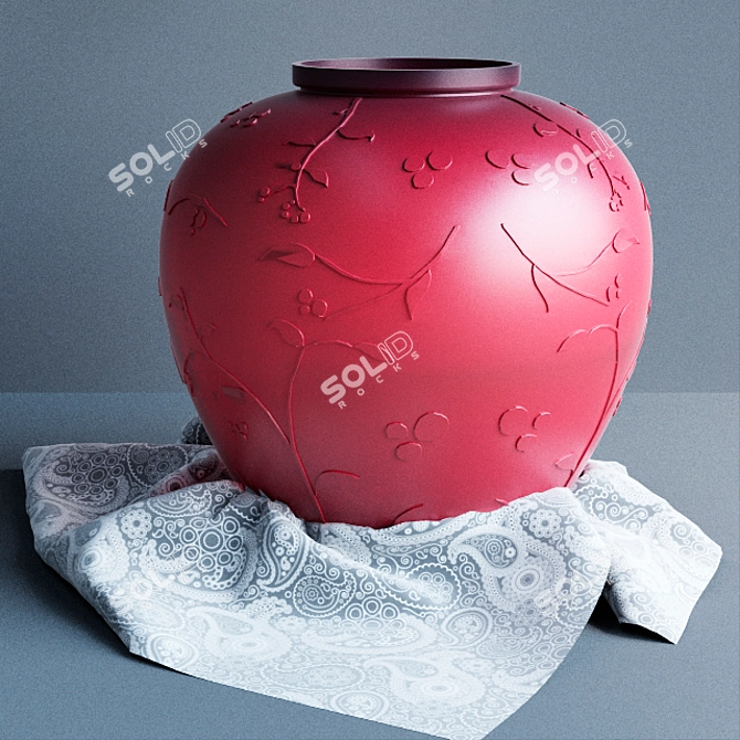 Elegant Glass Vase 3D model image 1