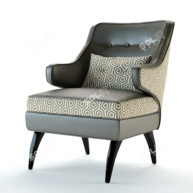 Title: Modern Grey Armchair 3D model image 1