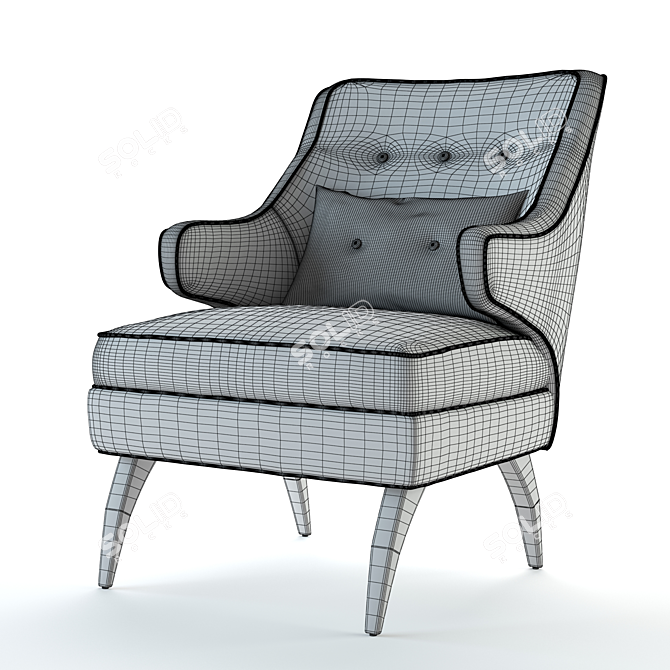 Title: Modern Grey Armchair 3D model image 3