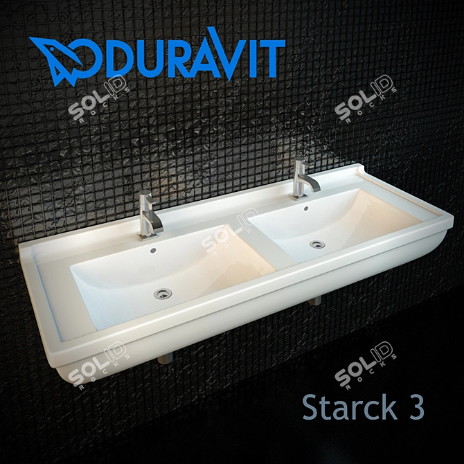 Duravit Starck 3 Double Sink 3D model image 1