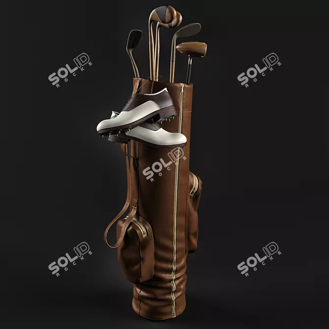 Classic Vintage Golf Bag 3D model image 1