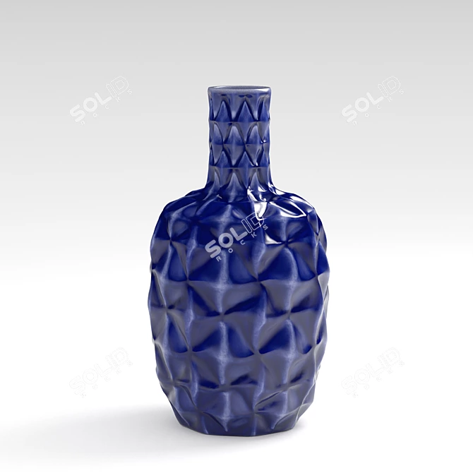 Blue Ceramic Vase - Zara Home 3D model image 1