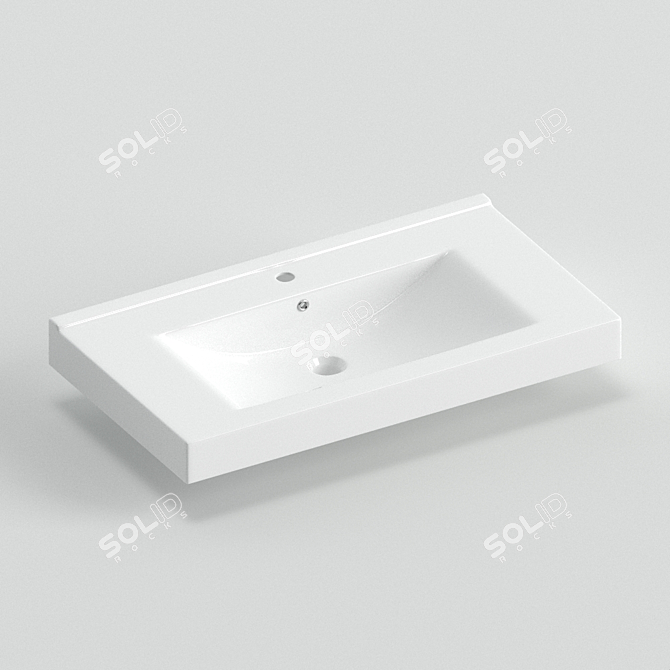 Elegant Porcelain Sinks Collection 3D model image 2