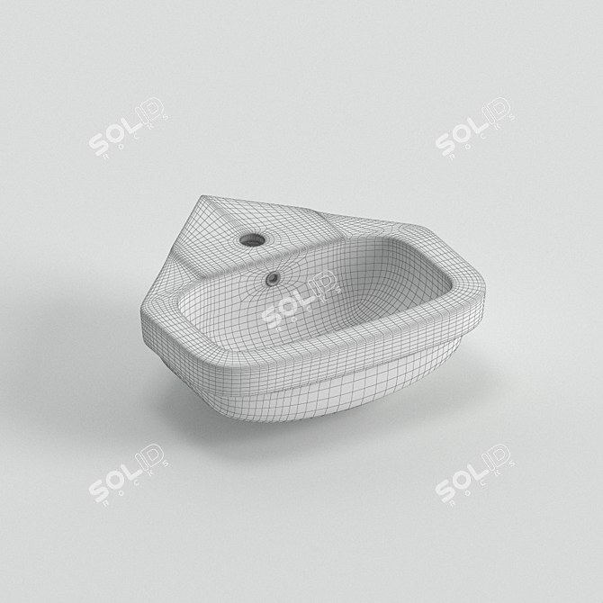 Elegant Porcelain Sinks Collection 3D model image 3