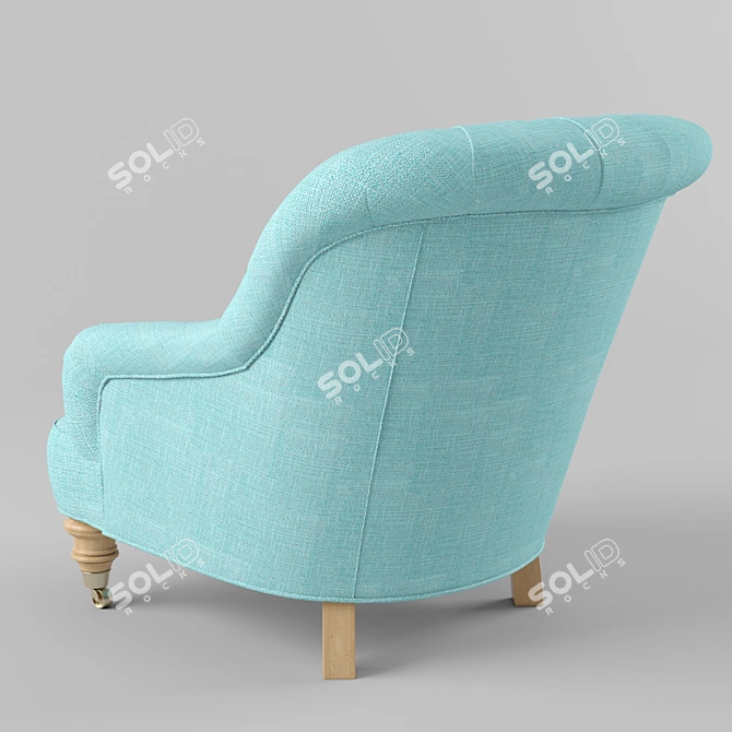 Elegant Linen Corrigan Chair 3D model image 2