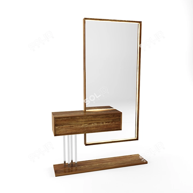 Elegant Illuminate Mirror for Your Hallway 3D model image 1