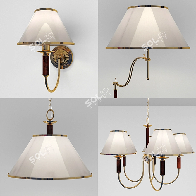 Elegant CATRIN Collection Chandelier 3D model image 2