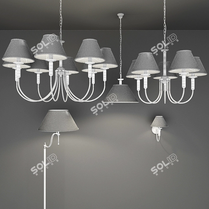 Elegant CATRIN Collection Chandelier 3D model image 3