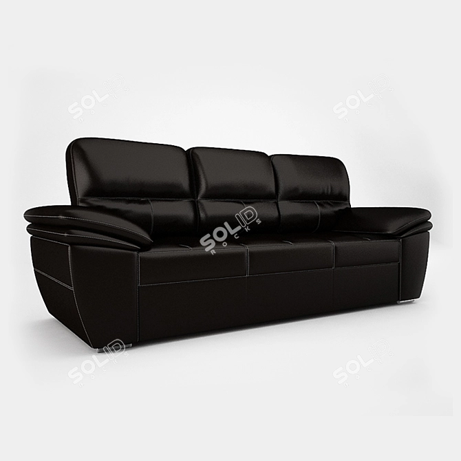 Lotus Low Poly Sofa with High Poly Seams 3D model image 1