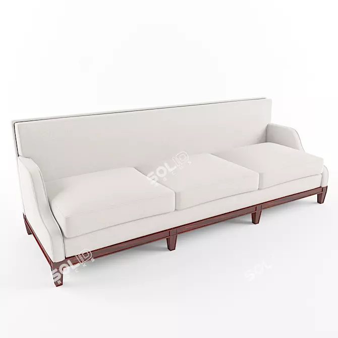 Elegant Monroe Long Sofa 3D model image 1