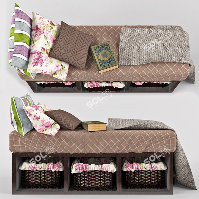 Cozy Seating: Modern Bench 3D model image 1