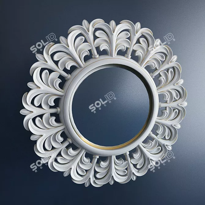 Sleek Round Mirror 3D model image 1