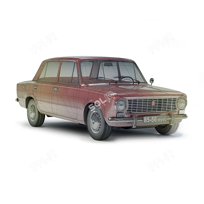 Classic Soviet Car Model: VAZ 2101 3D model image 3