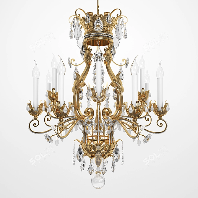 Elegant Chandelier Banchi 3D model image 1