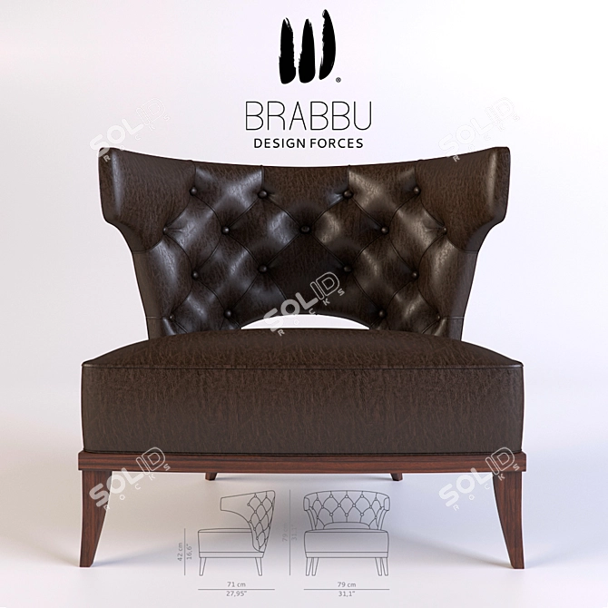 Elegant BRABBU Kansas Armchair 3D model image 1