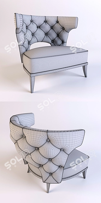 Elegant BRABBU Kansas Armchair 3D model image 3