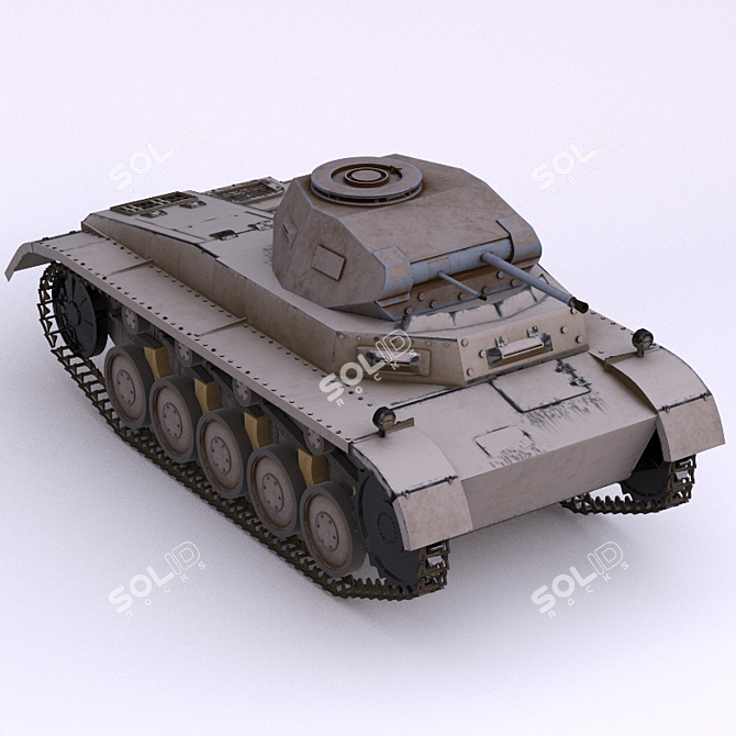 PZ 2 Tank: Realistic Military Action 3D model image 1