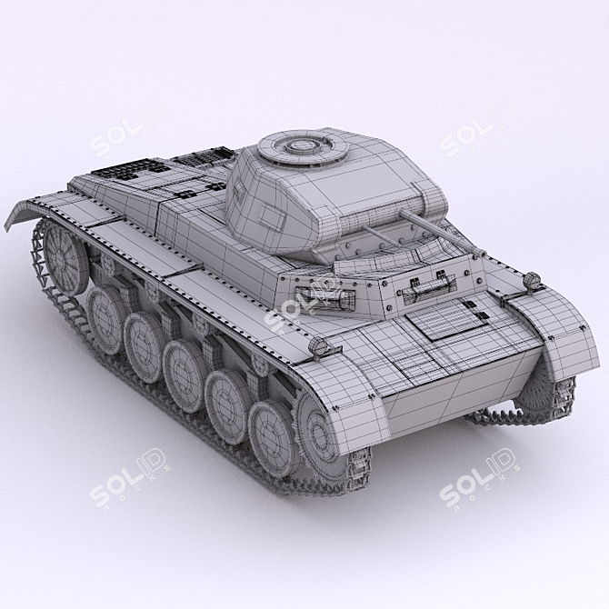 PZ 2 Tank: Realistic Military Action 3D model image 2