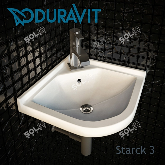 Modern Corner Sink: Duravit Starck 3 3D model image 1