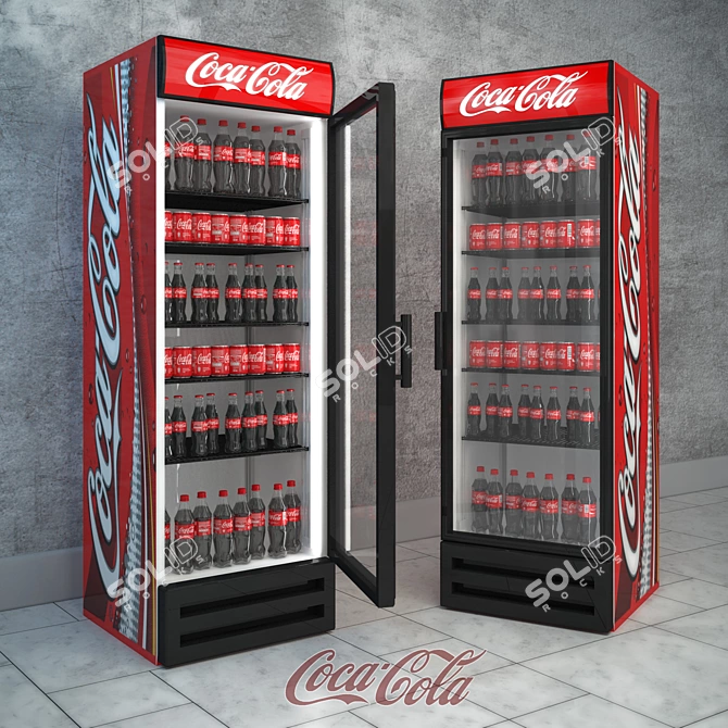 Coca-Cola Branded Fridge 3D model image 1