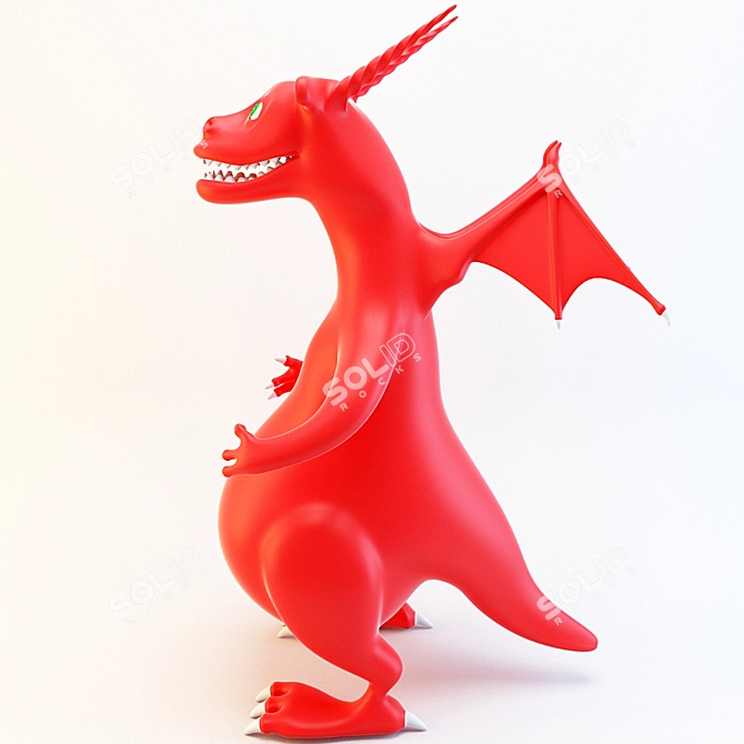  Red Dragon Plush Toy 3D model image 2