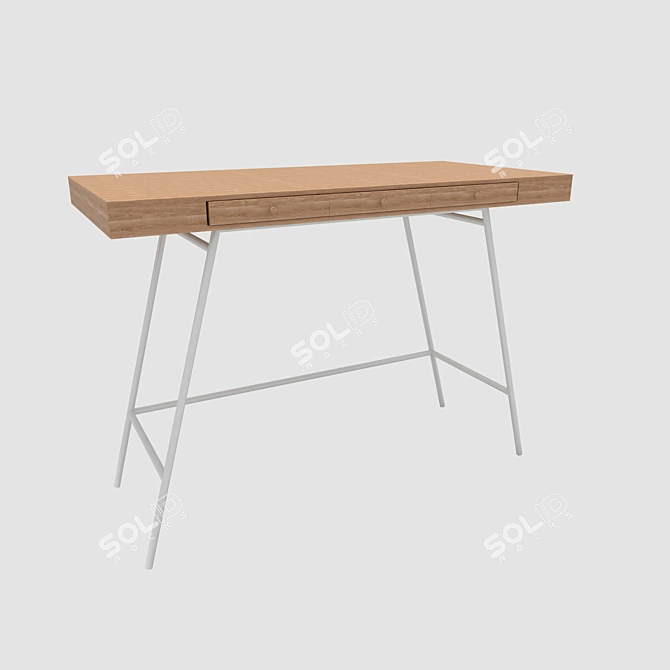 Compact Writing Desk 3D model image 1