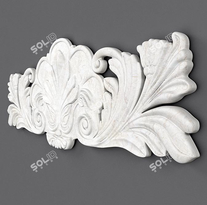 Elegant Decorative Bas-Relief 3D model image 3